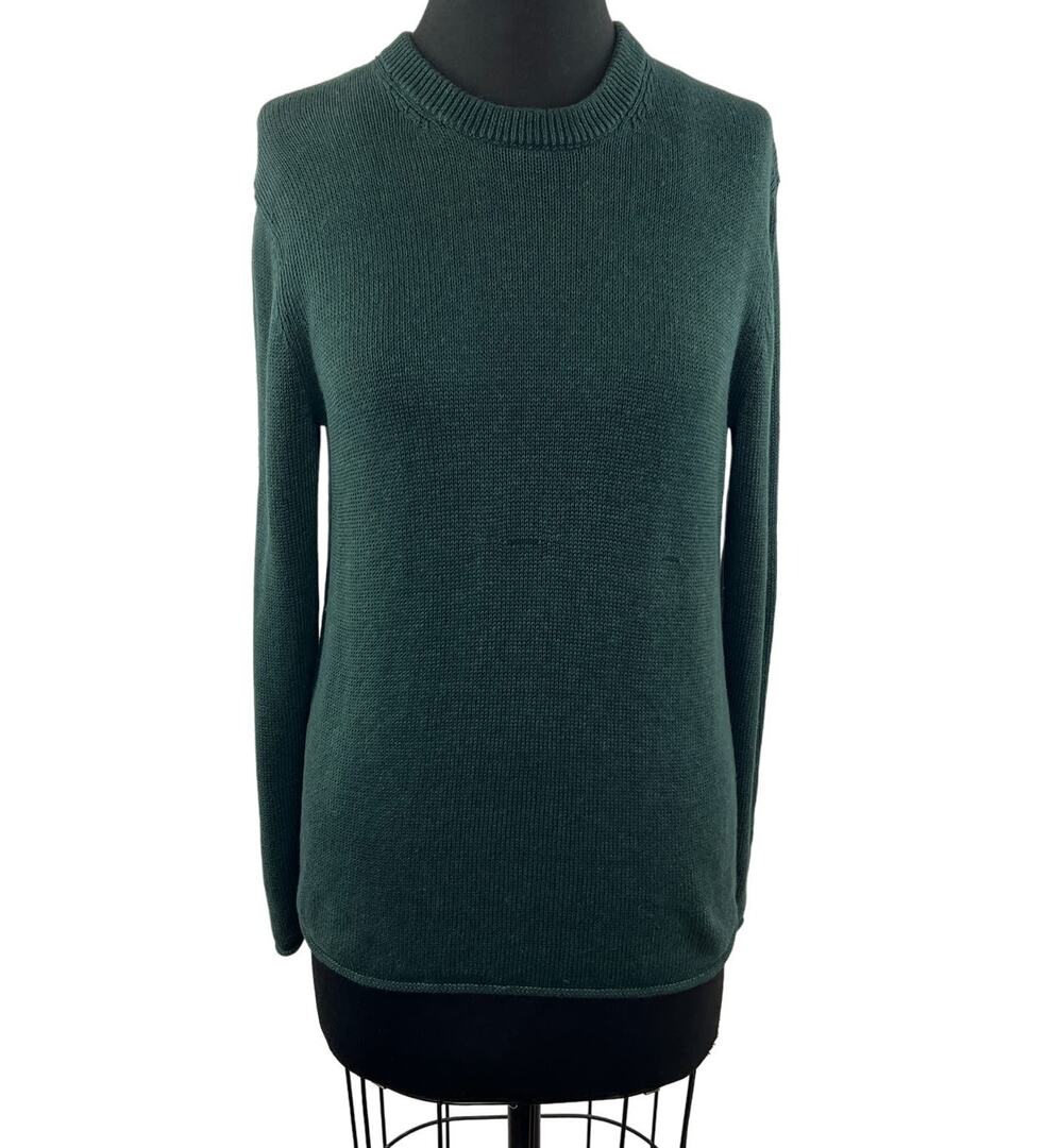 Club Monaco Sweater Green Ribbed Round Neck Knit Running Size Small S
